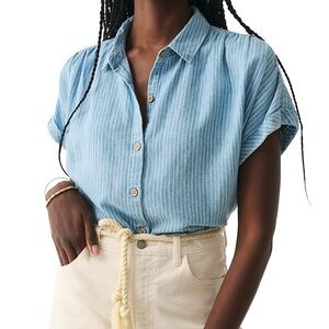 Faherty Breeze Shirt Tried and True Railroad Stripe